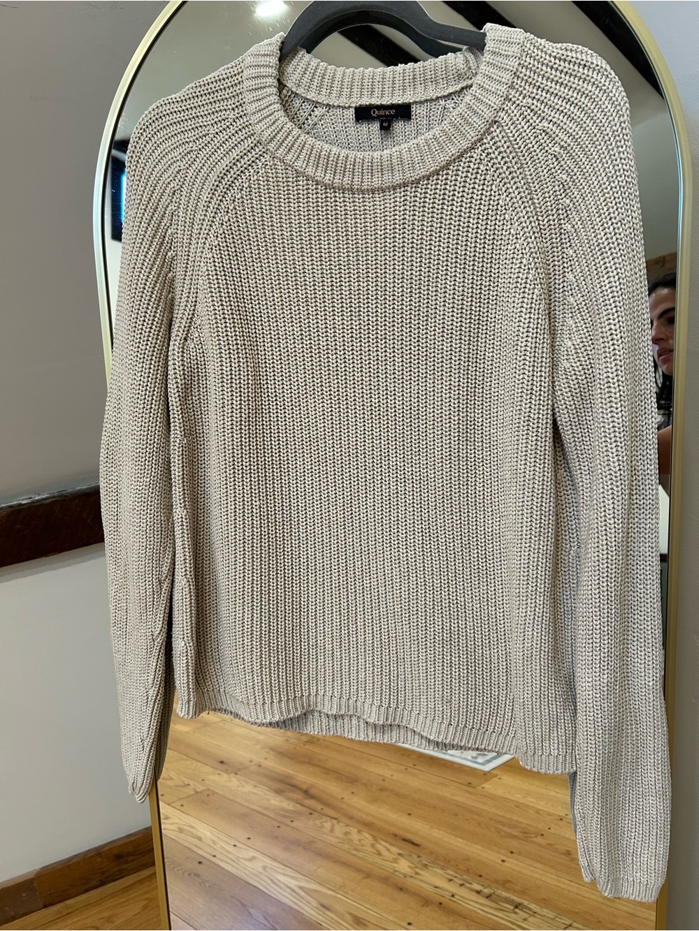 Quince 100% Organic Cotton Fisherman Sweater. Speckled Beige. Women’s M. EUC